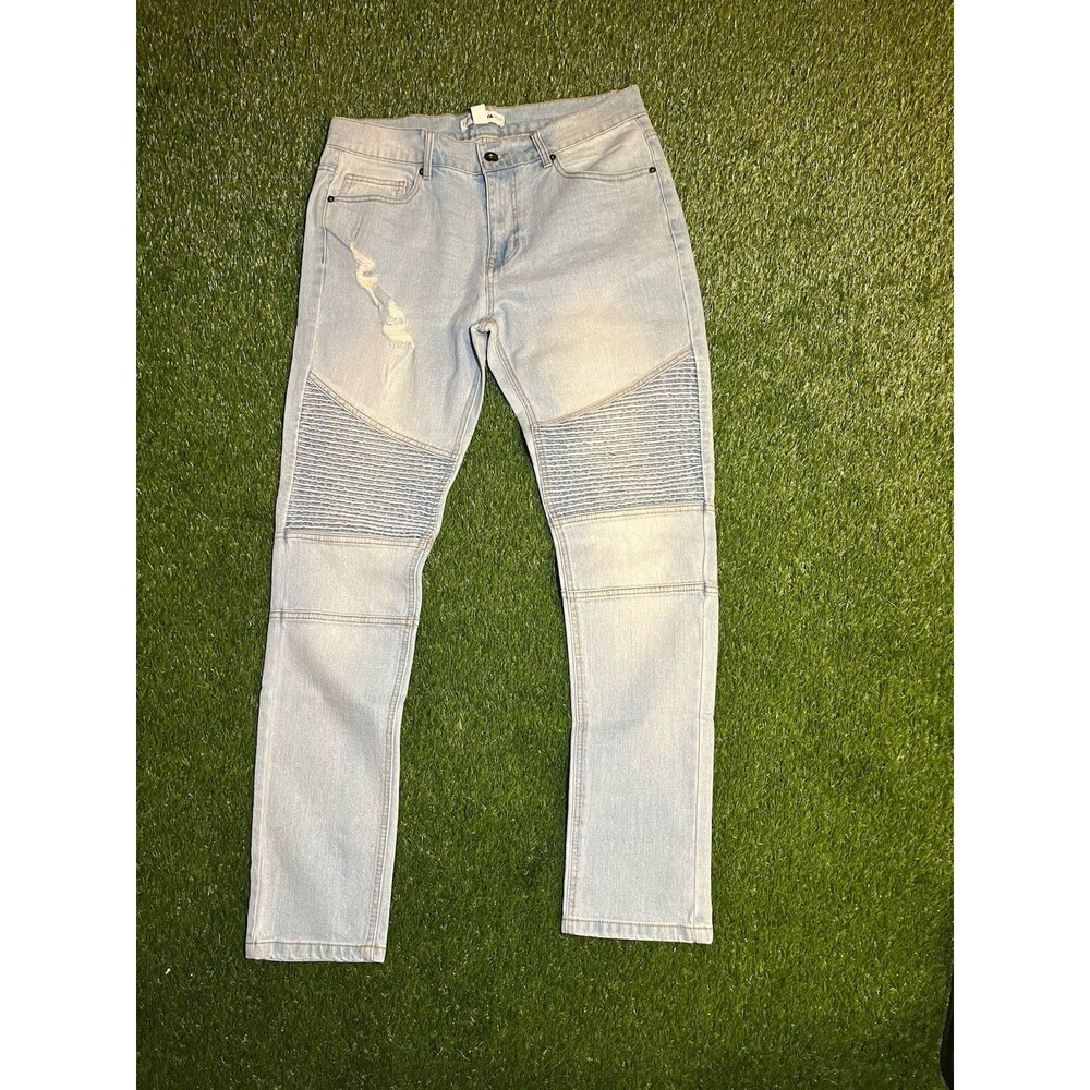 Mens Fashion Nova Light Wash Jeans Size 34 Y2K